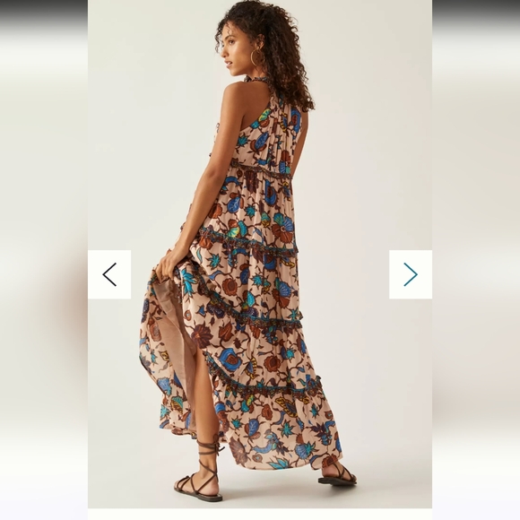NWT Anthropologie Love The Label Boho Printed Maxi Dress Size XS P 100% cotton - Picture 3 of 13